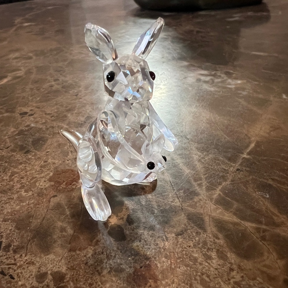 Swarovski Crystal Mother and Baby Kangaroo, retired S137